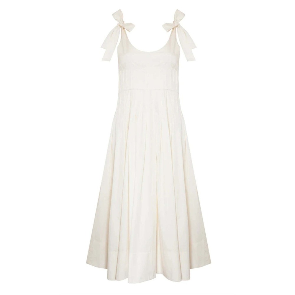 Hunter Bell Braden Midi Dress Cream Women Size 10 Graduation Cottage Clean Girl